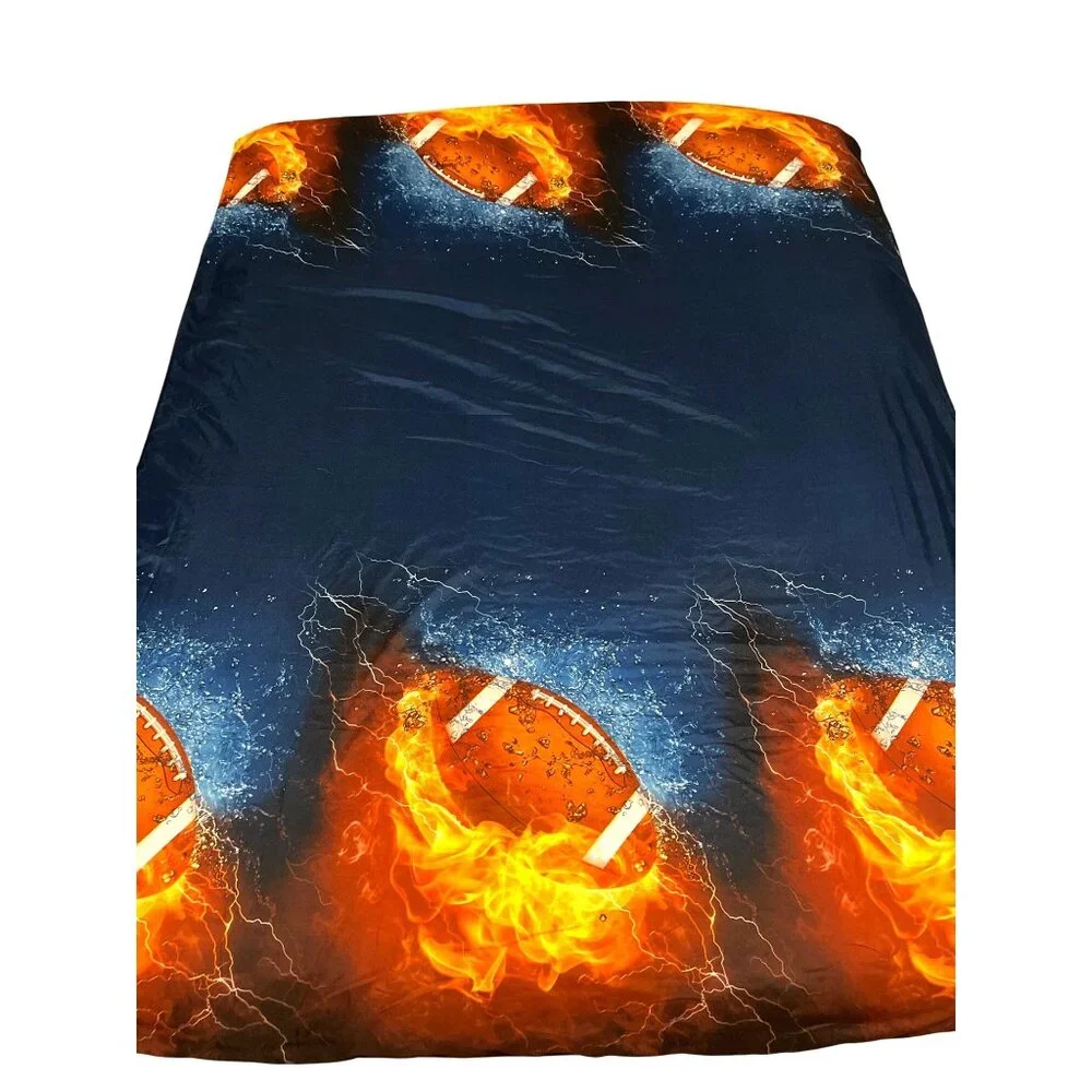 Football Fire Flame Sport NFL Twin Bed Duvet Cover Pillow Sham Bedding Kid Teen